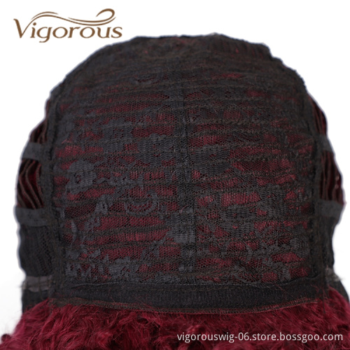 Vigorous Perruqu Ombre Vendors 16 Inches Deep Wave Wholesale 100% Human Hair Burgundy Real Human Hair Wigs For Black Women
